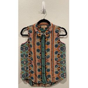 KACHEL Multicolor Sleeveless Anthropologie Blouse